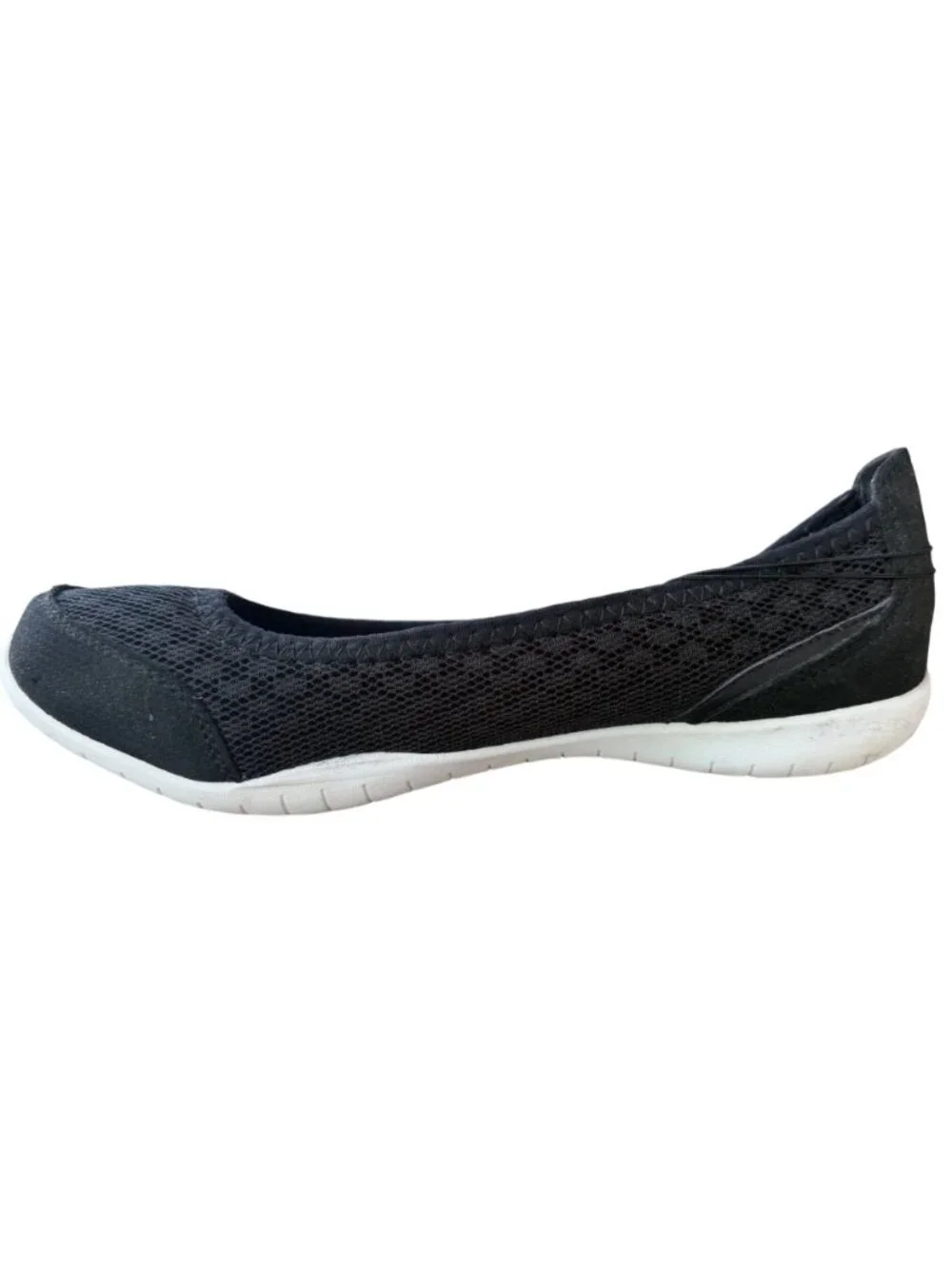 Athletic Works Mesh Black Slip-on Ballet Flats w/Memory Foam Women's Size 9